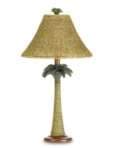 PALM TREE RATTAN LAMP